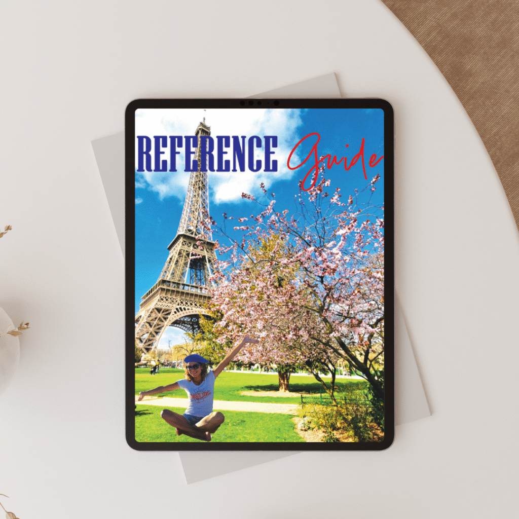 Tablet mockup showing my Graphic Design Reference Guide cover page.